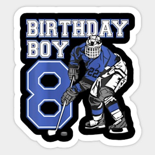 Kids 8 Year Old Ice Hockey Themed Birthday Party 8Th Boy Sticker